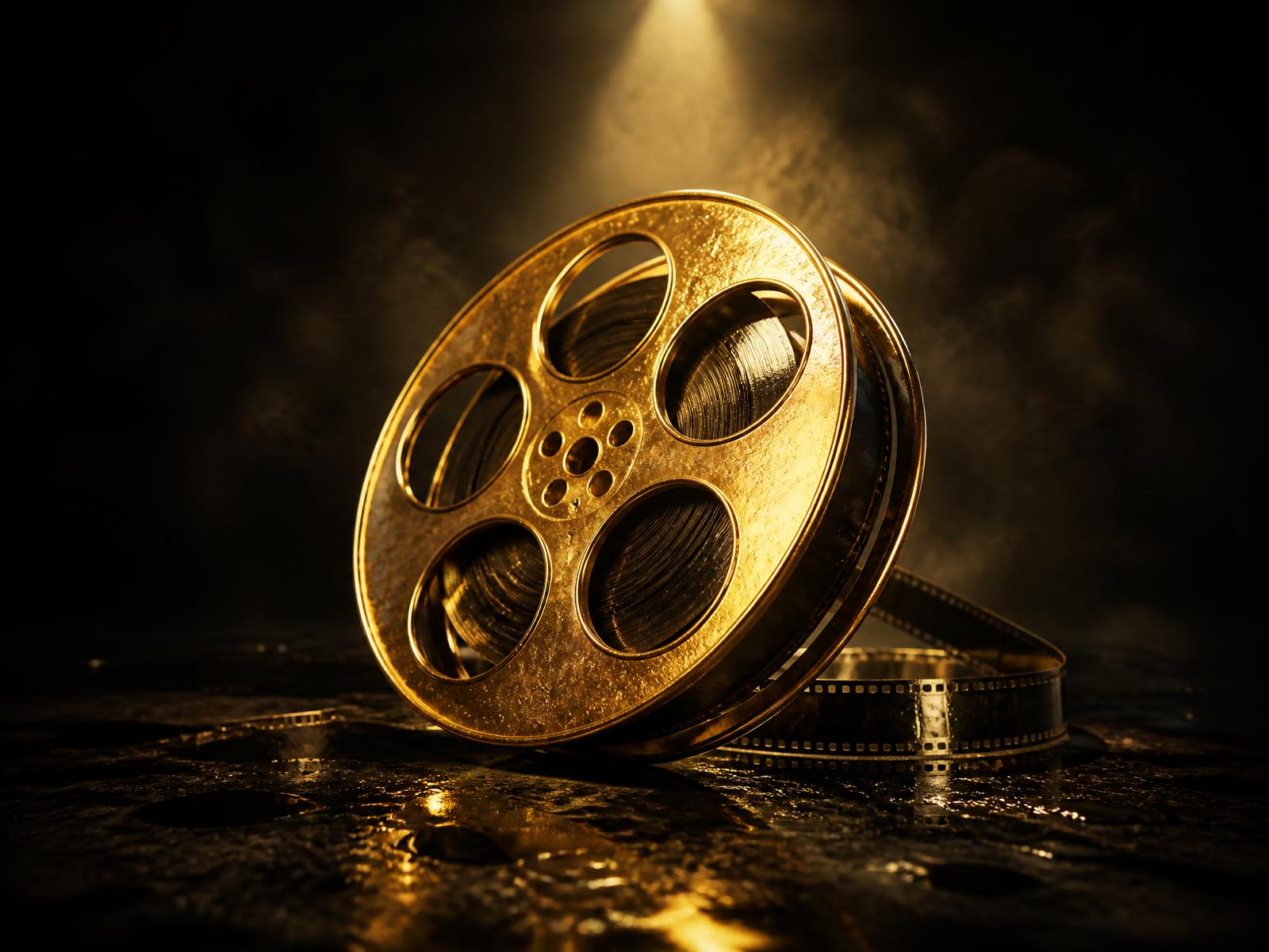 Bobine de cinéma dorée